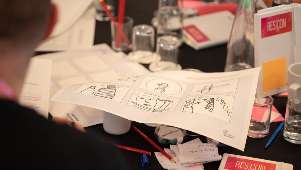 Image of an attendees drawings as part of a workshop session