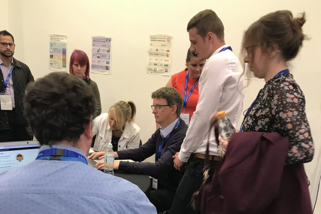 Matt Smith at work with other users researcher