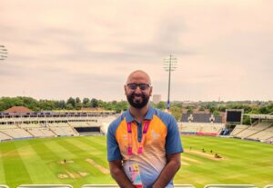 Methaab Iqbal volunteering at the Commonwealth Games 2022